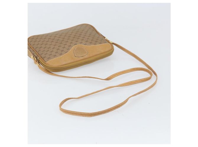Gucci Borsa a Spalla Micro GG Supreme PVC Beige Oro Auth ep13139 D'oro - vista 7