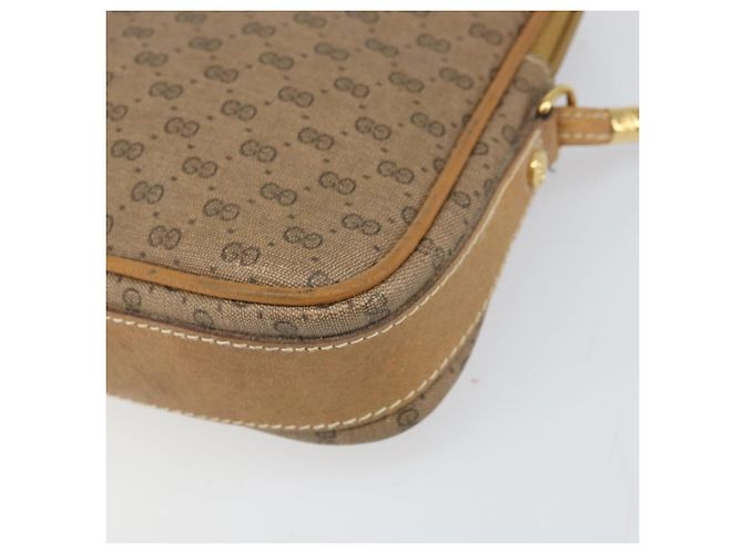 Gucci Borsa a Spalla Micro GG Supreme PVC Beige Oro Auth ep13139 D'oro - vista 9