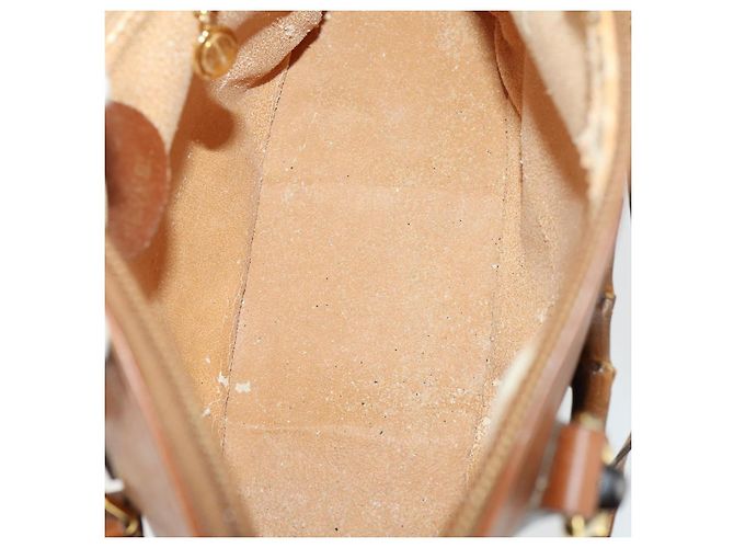 Borsa a mano in pelle Gucci Bamboo 2way marrone oro 000 122 0290 Auth 168572 D'oro - vista 11