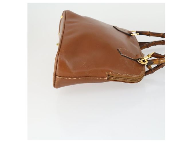 Borsa a mano in pelle Gucci Bamboo 2way marrone oro 000 122 0290 Auth 168572 D'oro - vista 3