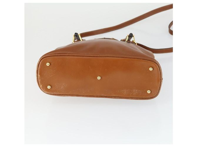 Borsa a mano in pelle Gucci Bamboo 2way marrone oro 000 122 0290 Auth 168572 D'oro - vista 5