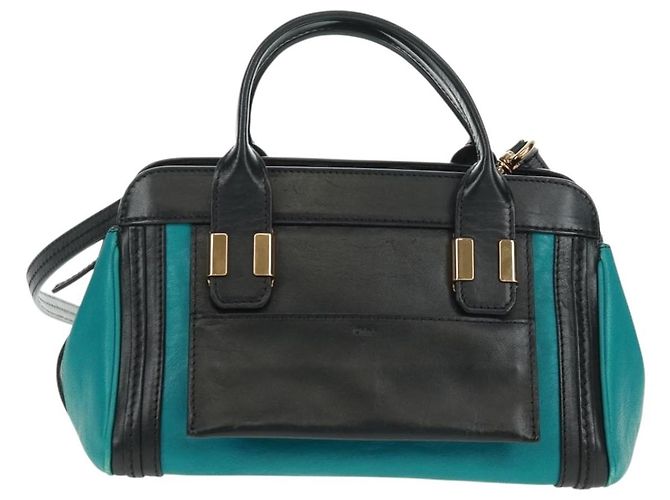 Chloé Borsa a mano Chloe Alice in pelle 2 vie blu oro Auth 170574V D'oro - vista 2