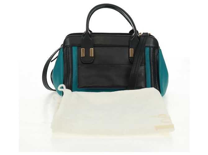 Chloé Borsa a mano Chloe Alice in pelle 2 vie blu oro Auth 170574V D'oro - vista 25