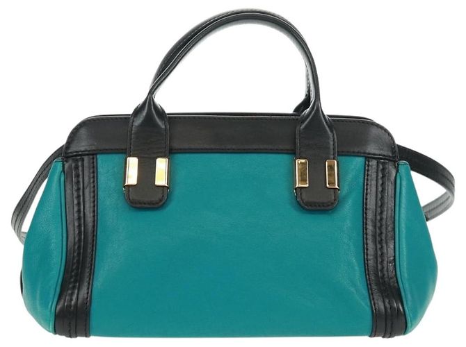 Chloé Borsa a mano Chloe Alice in pelle 2 vie blu oro Auth 170574V D'oro - vista 3