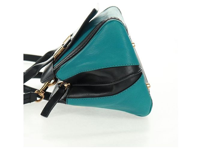 Chloé Borsa a mano Chloe Alice in pelle 2 vie blu oro Auth 170574V D'oro - vista 4