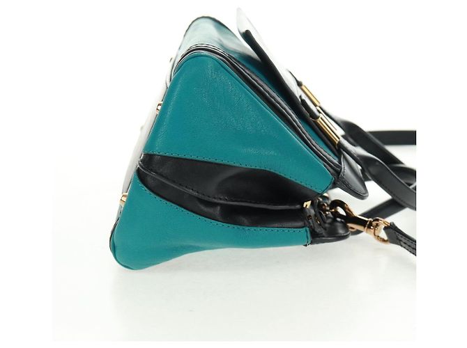 Chloé Borsa a mano Chloe Alice in pelle 2 vie blu oro Auth 170574V D'oro - vista 5