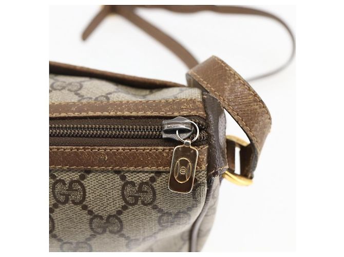 Borsa Gucci GG Supreme Web Sherry Line in PVC Beige Rosso 89 02 032 Auth ti3672 - vista 10