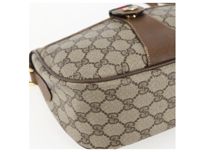 Borsa Gucci GG Supreme Web Sherry Line in PVC Beige Rosso 89 02 032 Auth ti3672 - vista 14