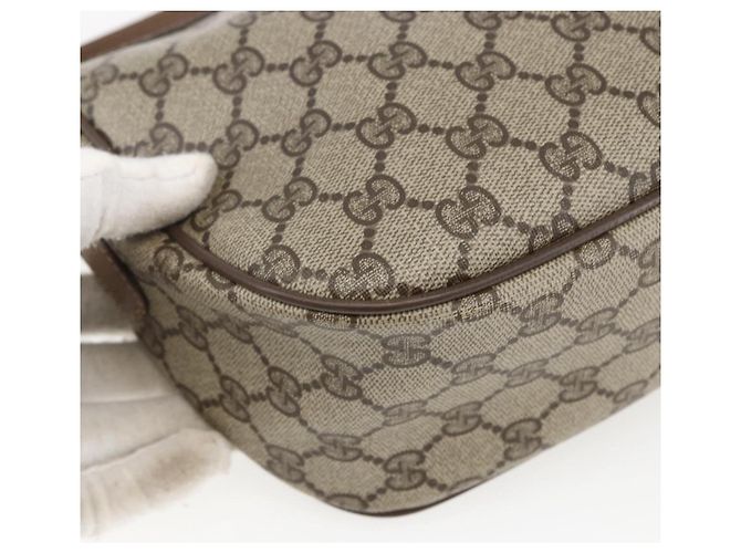 Borsa Gucci GG Supreme Web Sherry Line in PVC Beige Rosso 89 02 032 Auth ti3672 - vista 16