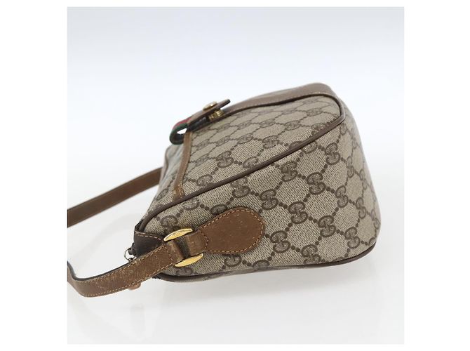 Borsa Gucci GG Supreme Web Sherry Line in PVC Beige Rosso 89 02 032 Auth ti3672 - vista 3