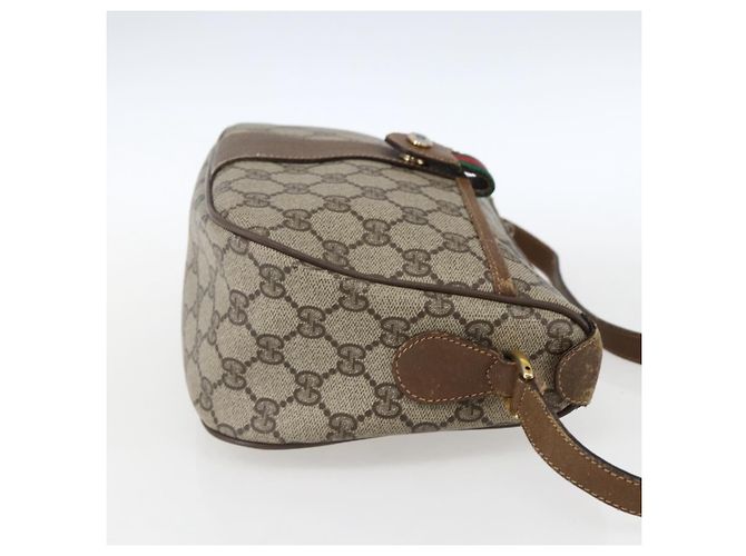 Borsa Gucci GG Supreme Web Sherry Line in PVC Beige Rosso 89 02 032 Auth ti3672 - vista 4