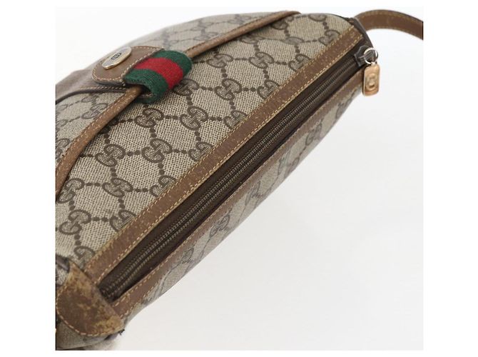 Borsa Gucci GG Supreme Web Sherry Line in PVC Beige Rosso 89 02 032 Auth ti3672 - vista 6