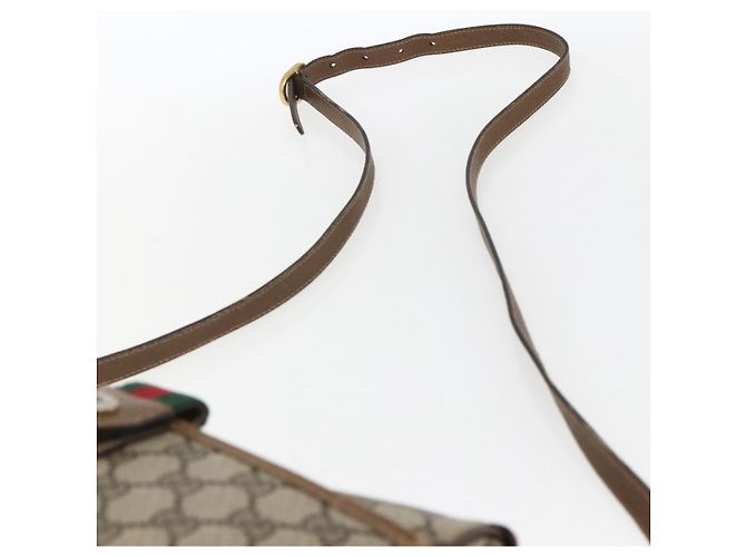 Borsa Gucci GG Supreme Web Sherry Line in PVC Beige Rosso 89 02 032 Auth ti3672 - vista 8