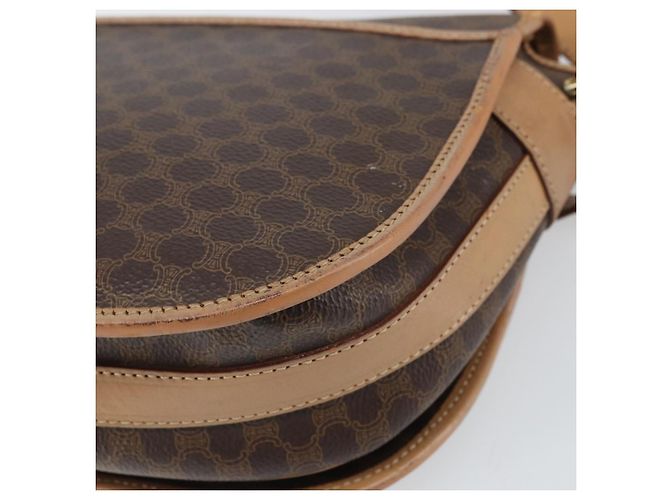 Céline Borsa a spalla in tela Macadam CELINE in pelle PVC marrone oro Auth 170119 D'oro - vista 16
