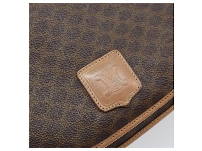Céline Borsa a spalla in tela Macadam CELINE in pelle PVC marrone oro Auth 170119 D'oro - vista 17