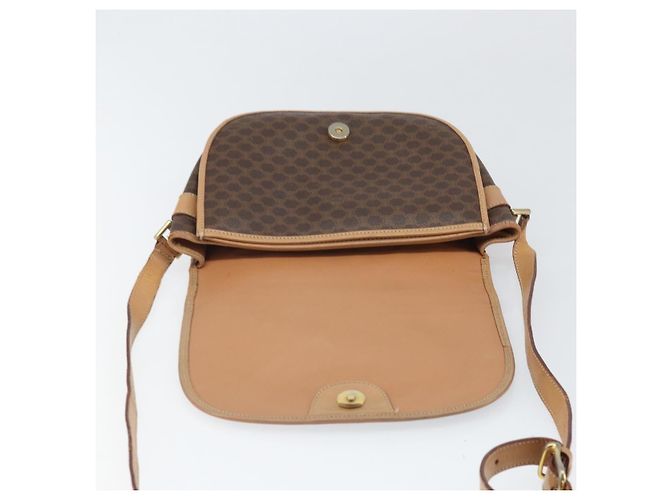 Céline Borsa a spalla in tela Macadam CELINE in pelle PVC marrone oro Auth 170119 D'oro - vista 18