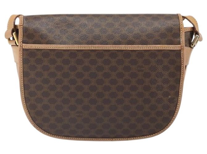 Céline Borsa a spalla in tela Macadam CELINE in pelle PVC marrone oro Auth 170119 D'oro - vista 2