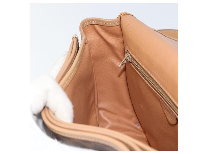 Céline Borsa a spalla in tela Macadam CELINE in pelle PVC marrone oro Auth 170119 D'oro - vista 20