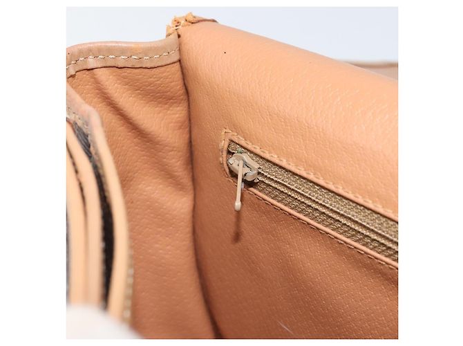 Céline Borsa a spalla in tela Macadam CELINE in pelle PVC marrone oro Auth 170119 D'oro - vista 21
