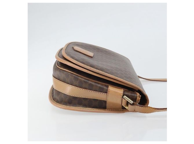 Céline Borsa a spalla in tela Macadam CELINE in pelle PVC marrone oro Auth 170119 D'oro - vista 3