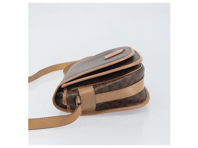 Céline Borsa a spalla in tela Macadam CELINE in pelle PVC marrone oro Auth 170119 D'oro - vista 4