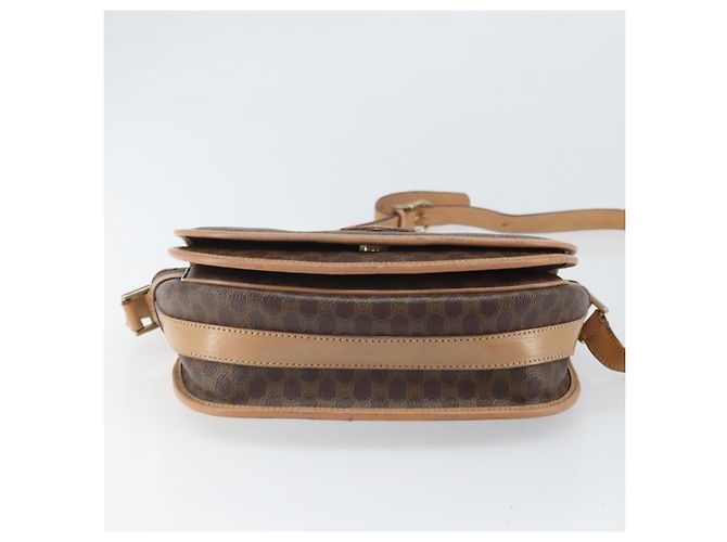 Céline Borsa a spalla in tela Macadam CELINE in pelle PVC marrone oro Auth 170119 D'oro - vista 5
