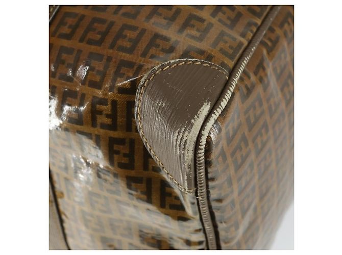 FENDI Zucchino Canvas Boston Tasche Braun Auth 170329 - Ansicht 15