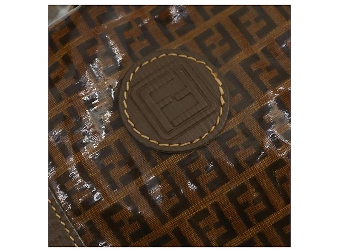FENDI Zucchino Canvas Boston Tasche Braun Auth 170329 - Ansicht 17
