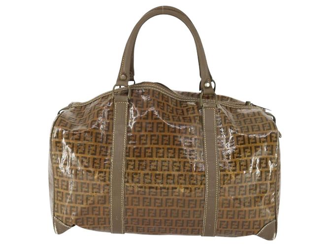 FENDI Zucchino Canvas Boston Tasche Braun Auth 170329 - Ansicht 2