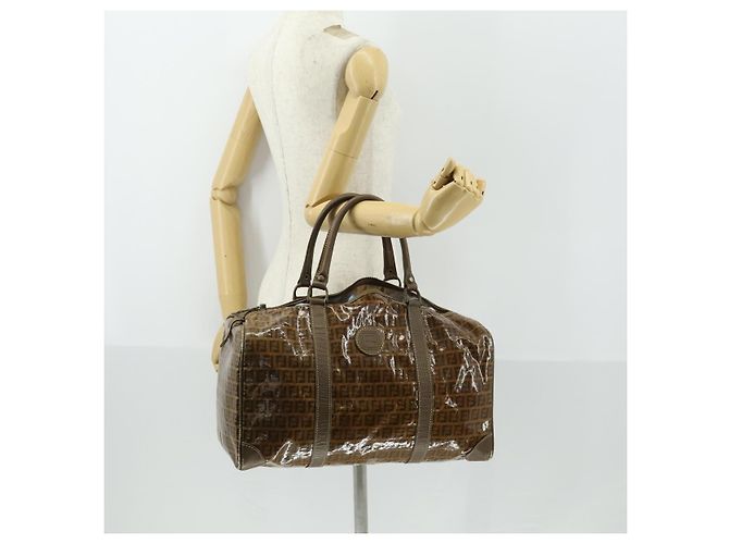 FENDI Zucchino Canvas Boston Tasche Braun Auth 170329 - Ansicht 20