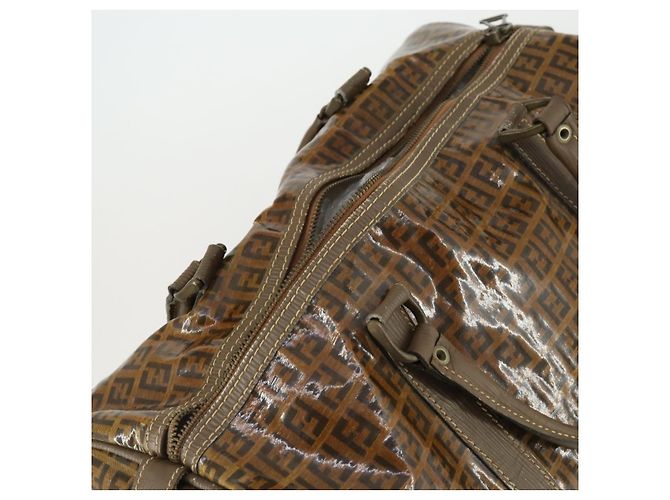 FENDI Zucchino Canvas Boston Tasche Braun Auth 170329 - Ansicht 6