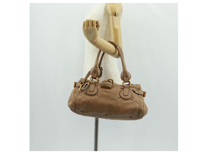 Chloé Borsa a mano Chloe Paddington in pelle marrone oro argento Auth BA10547SV D'oro - vista 24