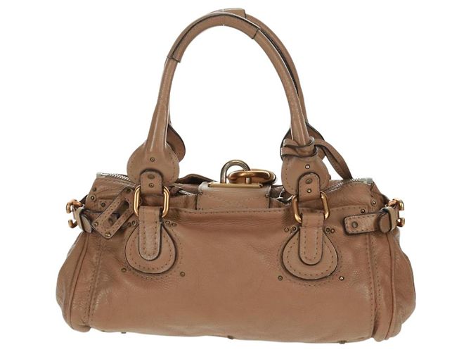 Chloé Borsa a mano Chloe Paddington in pelle marrone oro argento Auth BA10547SV D'oro - vista 3