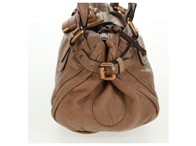 Chloé Borsa a mano Chloe Paddington in pelle marrone oro argento Auth BA10547SV D'oro - vista 4