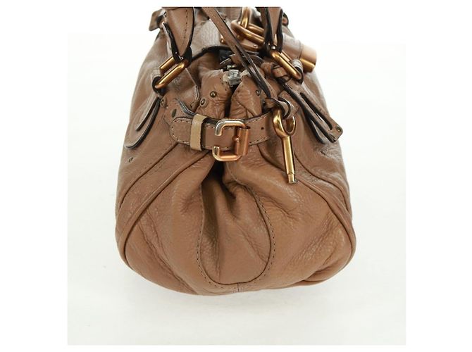 Chloé Borsa a mano Chloe Paddington in pelle marrone oro argento Auth BA10547SV D'oro - vista 5