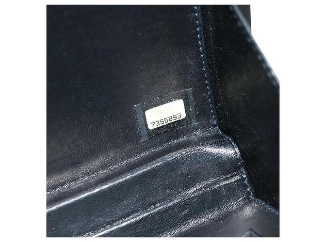 CHANEL Borsa Clutch Choco Bar in plastica Nera Argento CC Auth BA9645SAM Nero - vista 10