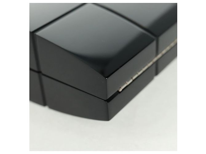 CHANEL Borsa Clutch Choco Bar in plastica Nera Argento CC Auth BA9645SAM Nero - vista 14