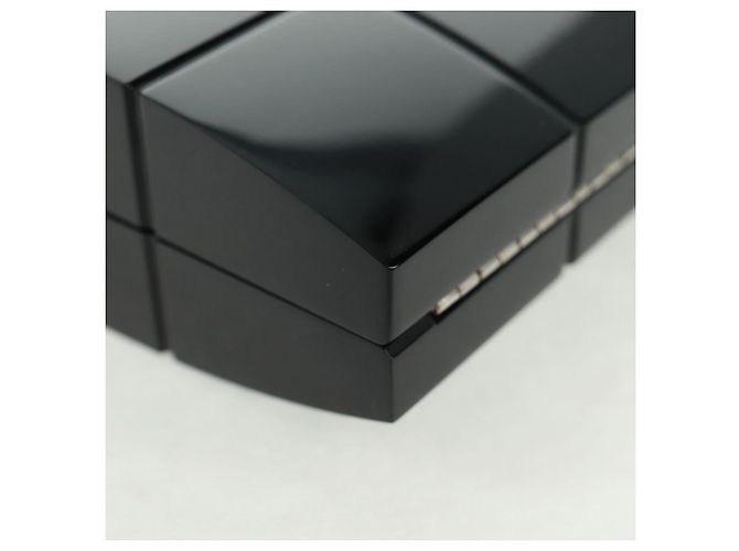 CHANEL Borsa Clutch Choco Bar in plastica Nera Argento CC Auth BA9645SAM Nero - vista 16