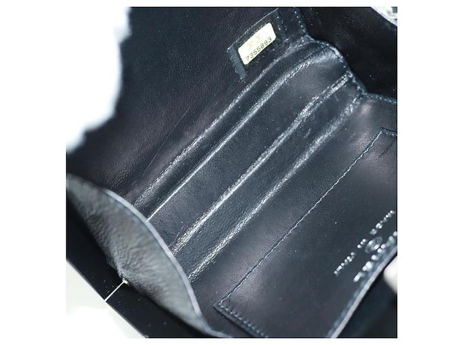 CHANEL Borsa Clutch Choco Bar in plastica Nera Argento CC Auth BA9645SAM Nero - vista 9