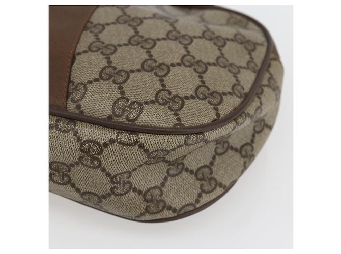 GUCCI GG Supreme Web Sherry Line Clutch Bag PVC Beige Oro 89 01 034 Auth 170931 - vista 14