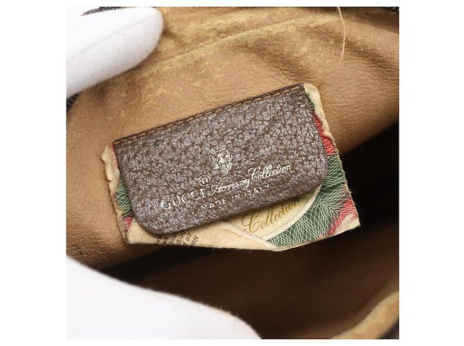 GUCCI GG Supreme Web Sherry Line Clutch Bag PVC Beige Oro 89 01 034 Auth 170931 - vista 19