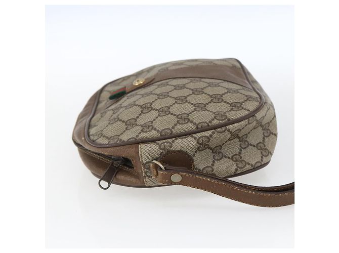 GUCCI GG Supreme Web Sherry Line Clutch Bag PVC Beige Oro 89 01 034 Auth 170931 - vista 3