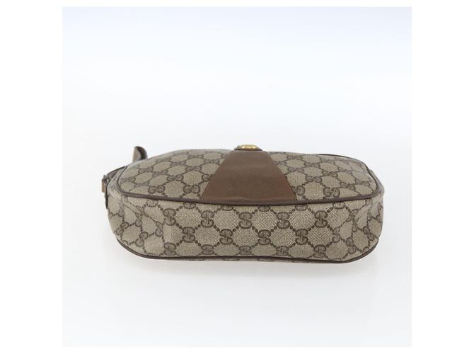 GUCCI GG Supreme Web Sherry Line Clutch Bag PVC Beige Oro 89 01 034 Auth 170931 - vista 5