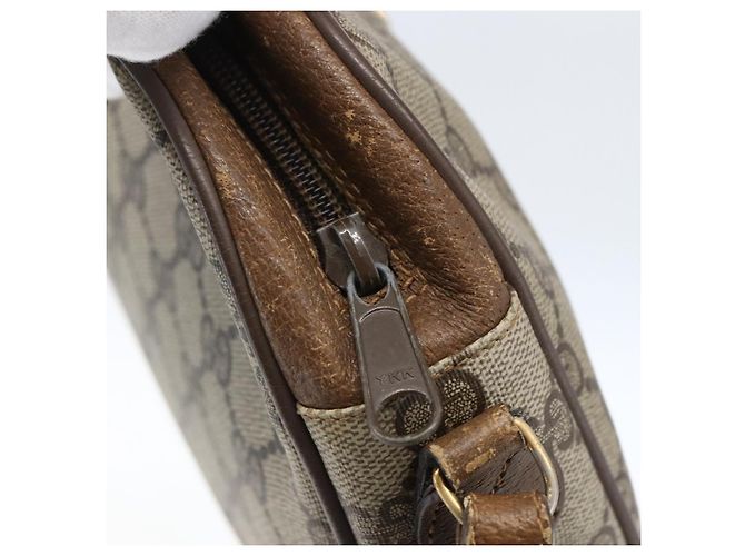 GUCCI GG Supreme Web Sherry Line Clutch Bag PVC Beige Oro 89 01 034 Auth 170931 - vista 9