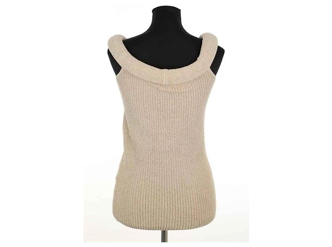 Totême Top beige sin mangas - vista 4
