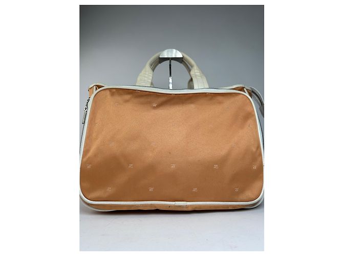 Vintage Courreges Monogramm Reisetasche Pfirsich Weiß Orange - Ansicht 13