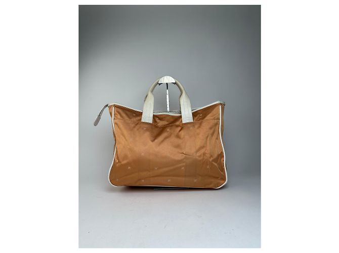 Vintage Courreges Monogramm Reisetasche Pfirsich Weiß Orange - Ansicht 2