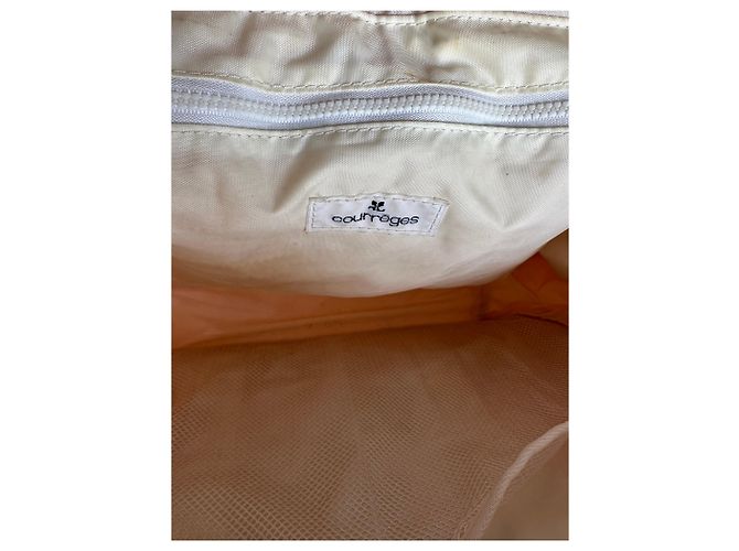Vintage Courreges Monogramm Reisetasche Pfirsich Weiß Orange - Ansicht 4