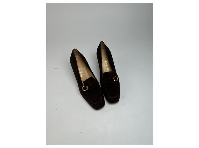 Décolleté in suede vintage Gucci marrone EU36,5 - vista 2