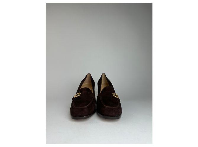 Décolleté in suede vintage Gucci marrone EU36,5 - vista 3